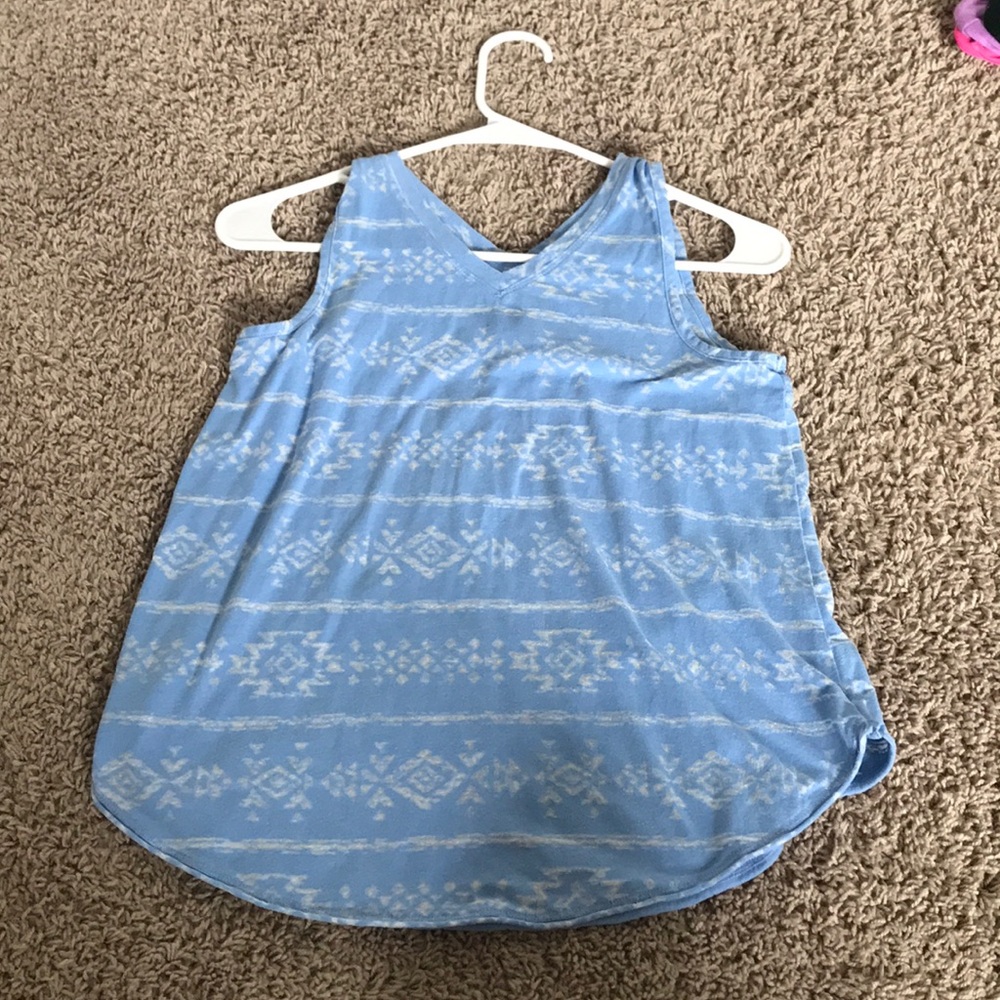 Blue and white tank top